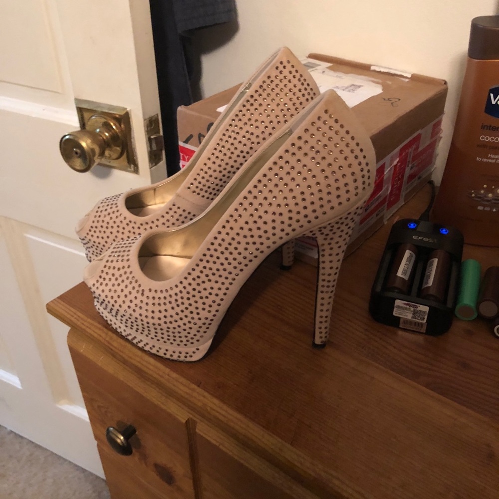 Tan studded shoes